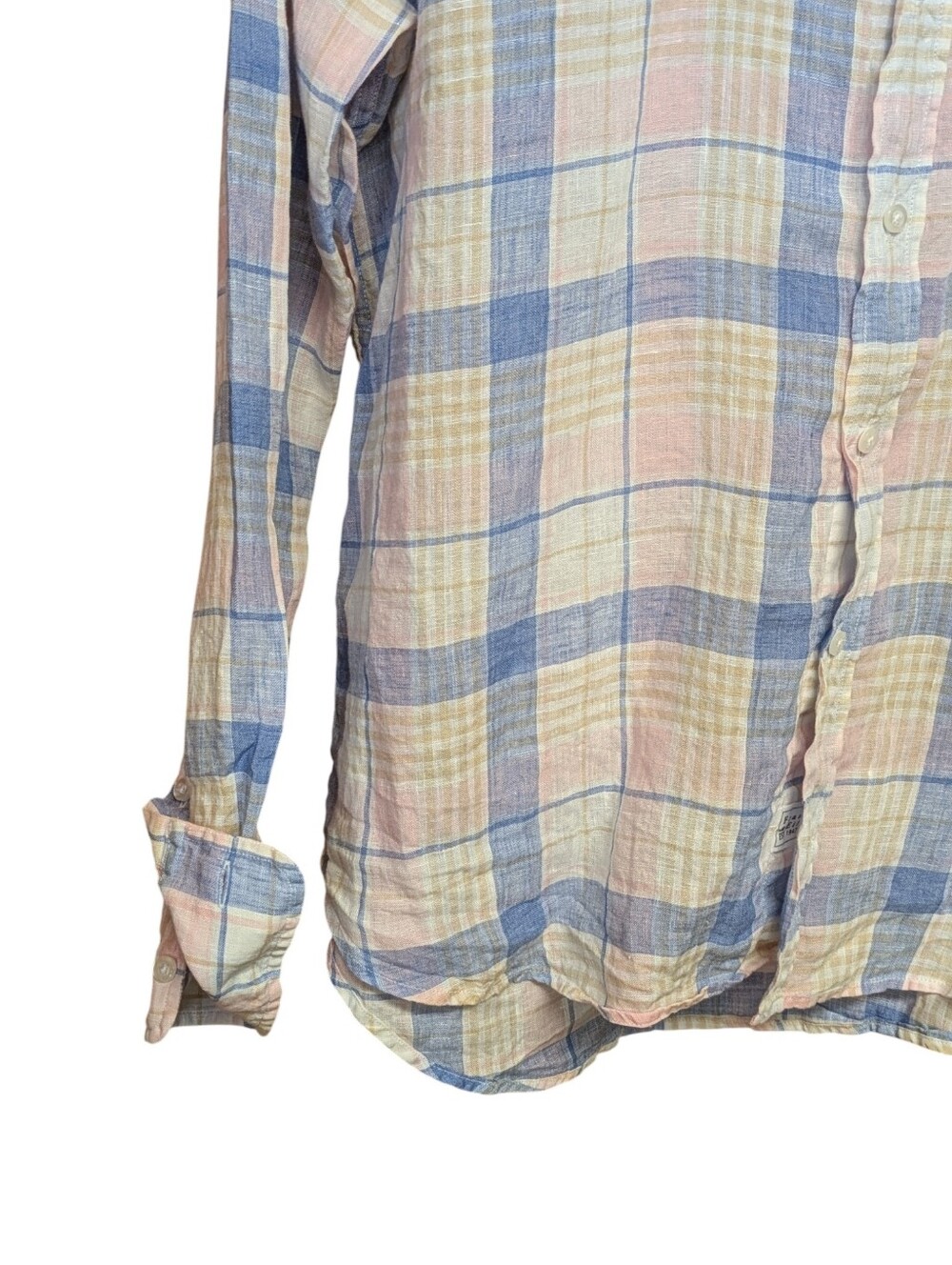 Frank & Eileen "Eileen" Long Sleeve Pastel Linen Relaxed Button Shirt Size Small - Picture 4 of 12